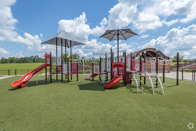 Loganville Elementary School features a modern, shaded playground for its students to enjoy.