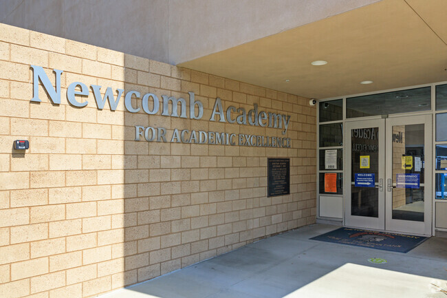 The entrance to Newcomb Academy in El Dorado Park, CA.