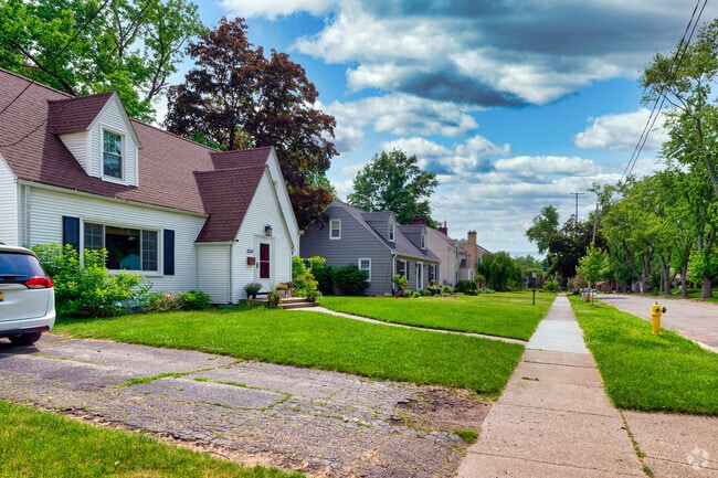 A street of quaint Cape Cods line a peaceful street in Milwood.