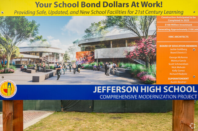 The renderings at Thomas Jefferson Senior High School show the developments they are planning.