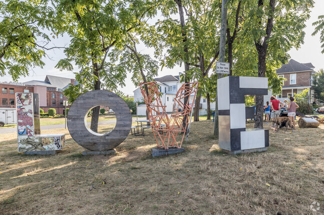 The art installation near Collicello Corridor adds a unique touch to the vibrant local community