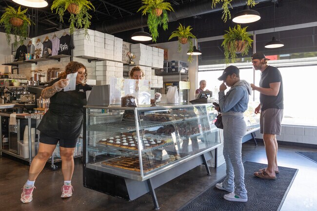 Sandy's serves up fresh made donuts daily for residents of Westside Connection.