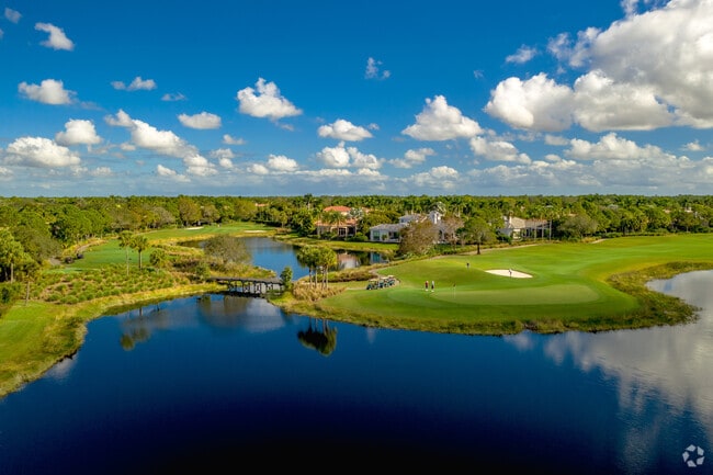 Amazing views of the golf course can bee seen across the small waterways in the town of Mirasol.