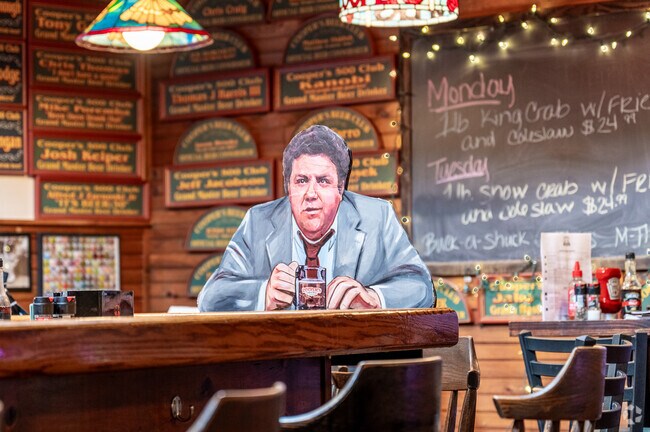 In Pine Brook, you can join Norm for a drink at the neighborhood pub, Coopers.