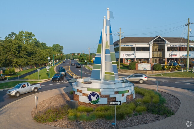 One of the main decorative entrance signs to the Geist waterfront on the Geist reservoir.