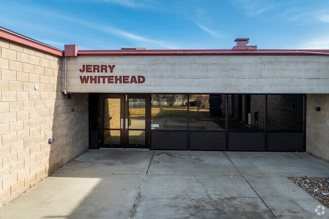 The front doors to Jerry Whitehead Elementary School.