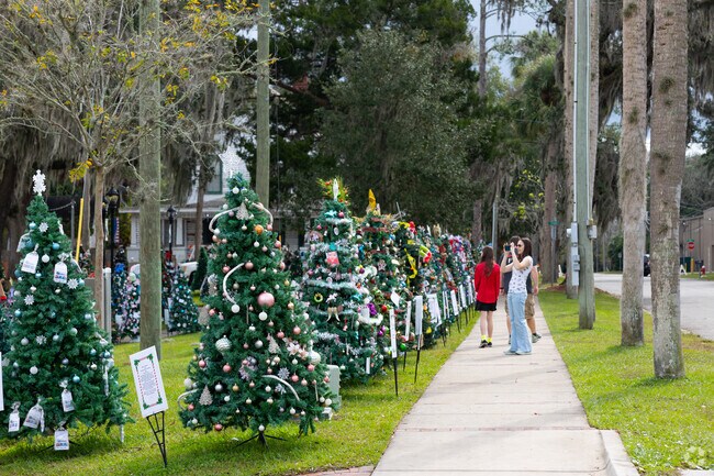 Residents hanging out at the town center of Green Cove Springs neighborhood.