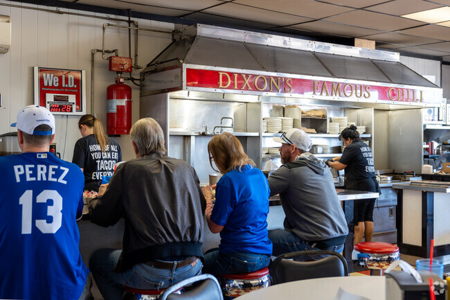 For highly rated food in the area, try tacos, chili dogs & more at Dixon's Famous Chili Parlor.