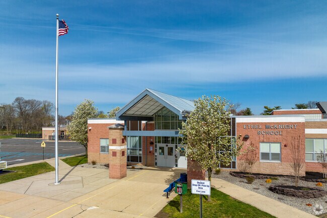 Ethel McKnight Elementary School has an efficient and safe student drop-off and pick-up system.