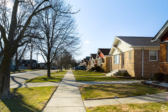 Trees shade the streets of Stickney.
