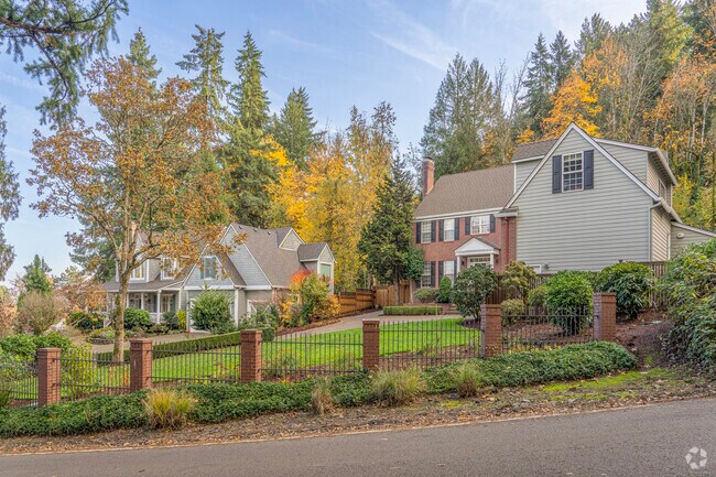 Luxurious Colonial Revival Mansions on large lots in the Glenmorrie neighborhood.