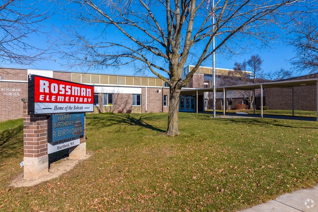 The entry of Rossman Elementary School in Hartford.