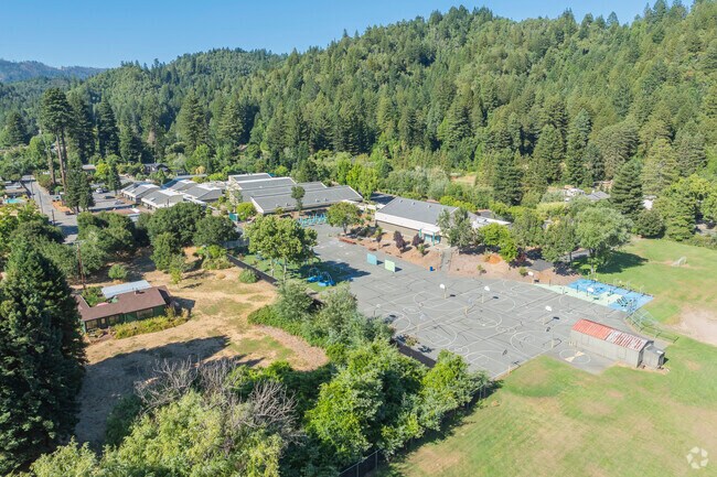 Guerneville Elementary School has a large campus with multiple buildings.