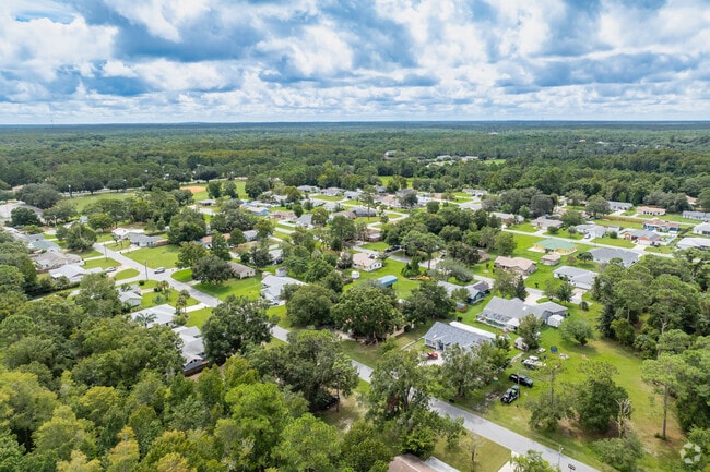 This aerial view shows the large size lots for homes in Homosassa Springs.
