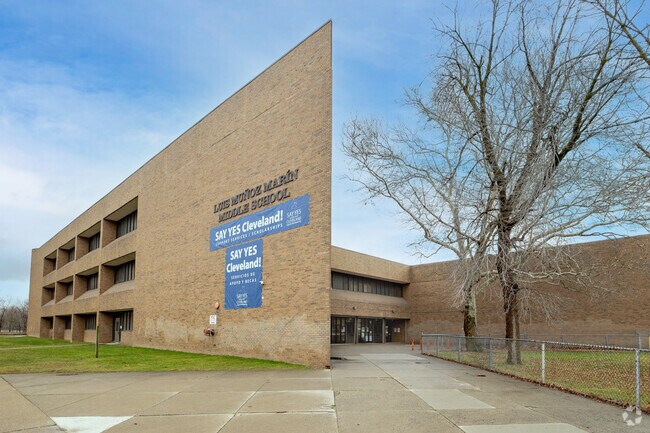 Luis Muñoz Marin Dual Language Academy name graces the building, a beacon for learning.