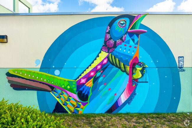 Vibrant mural on display at Maya Angelou Elementary School in Allapattah.