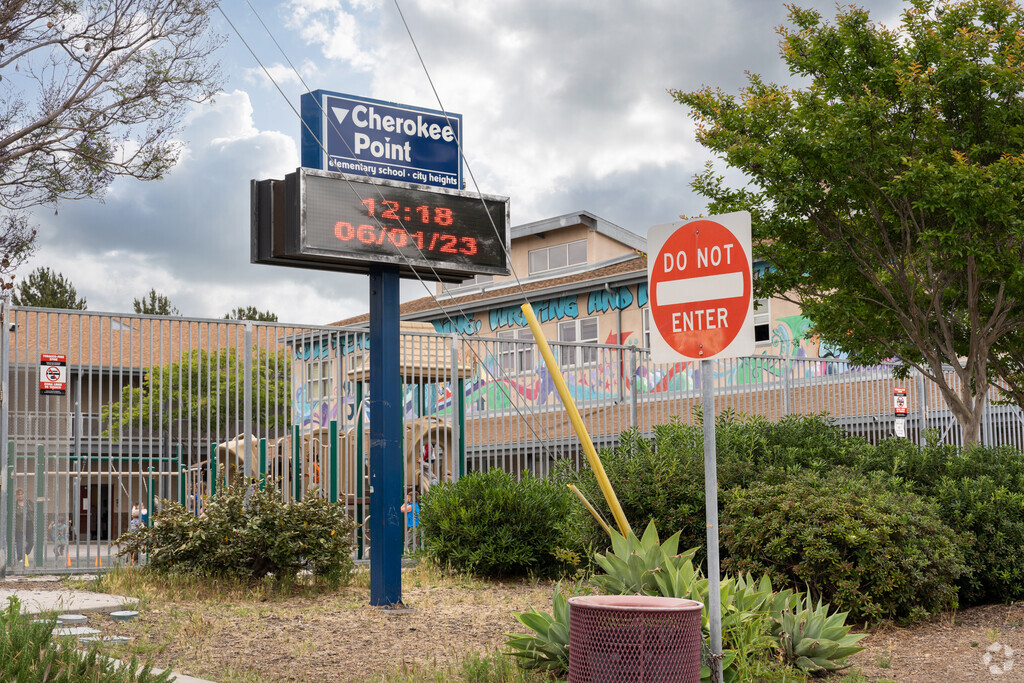 Signage at the Cherokee Point Elementary school in Castle San Diego.