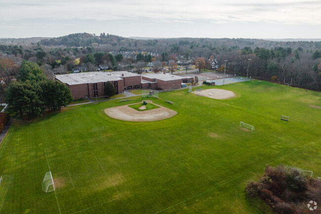Robert E. Melican Middle School has large basebal fields for their students.