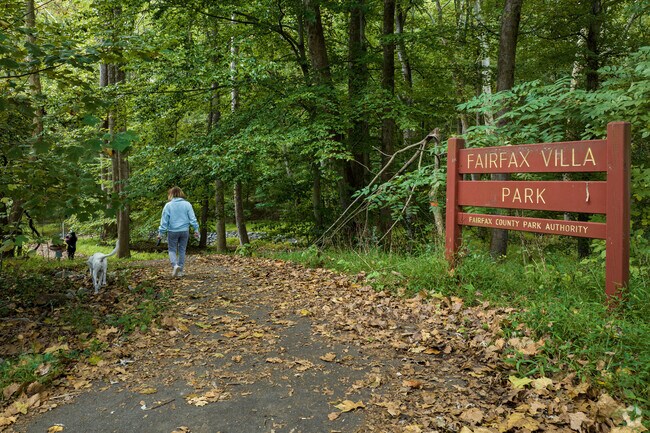 Residents can explore the natural beauty of George Mason at Fairfax Villa Park Trails.