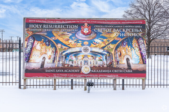St Sava Academy is located adjacent to Holy Resurrection Church.