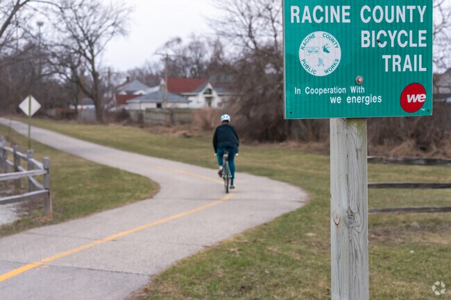 The Racine County Bike Trail features over a mile of paved path for walking and biking.