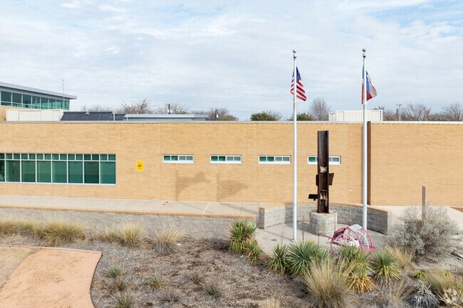 The 911 Memorial at the Watauga Fire Station includes a piece of steel from the World Trade Center.
