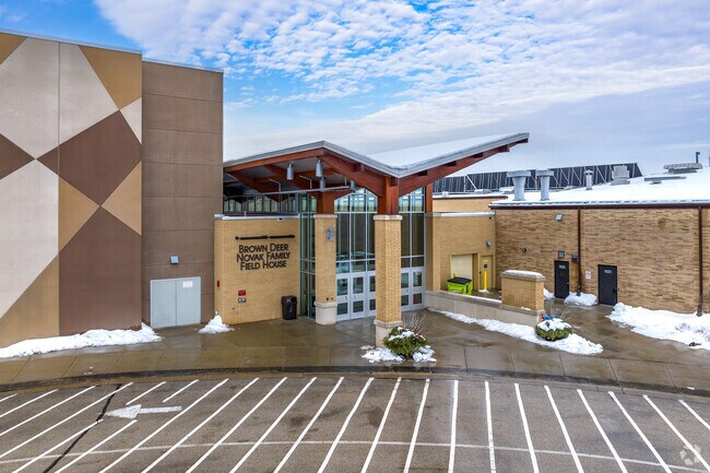 Brown Deer Middle/High School is centrally located in the Brown Deer neighborhood