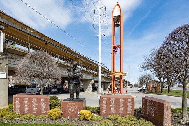 Long Island RailRoad Station - Fireman's memorial at the LIRR station