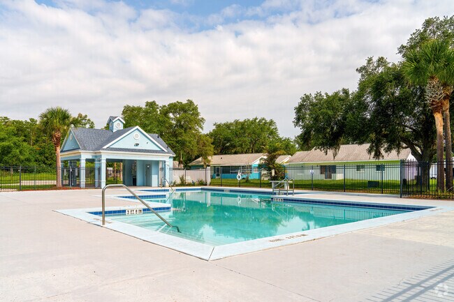 Most Southport homes lack pools, so residents use the community pool.