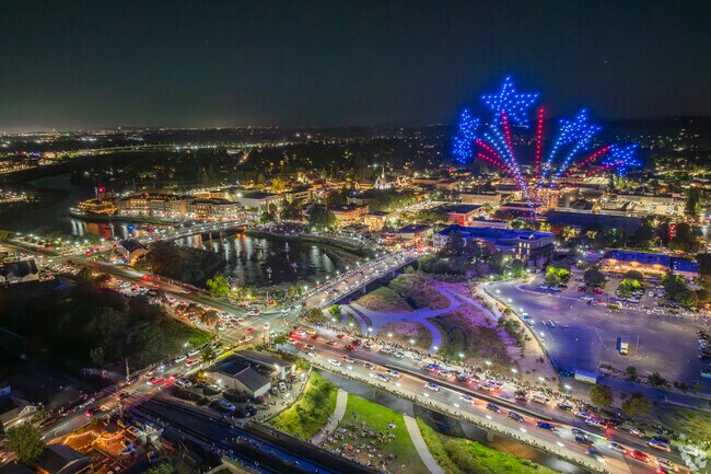 The Fourth of July Drone Show in Downtown Napa can be seen throughout Stonehouse.