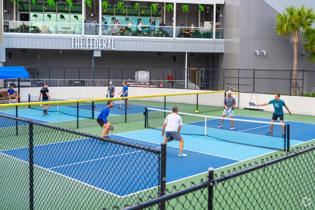 Holiday Park hosts over 10 racquetball courts, making it a hub for racquet sports in the area.