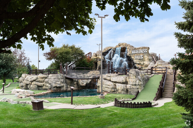 Wilderness Falls in Indian Chase Meadows is a mini-golf course with a rustic theme.