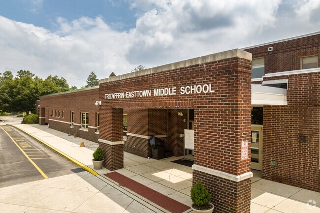 Tredyffrin-Easttown Middle School is recognizable by its classic, brick architecture.