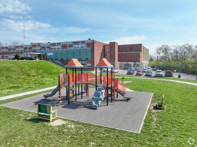 Students enjoy playing on the playground for recess.
