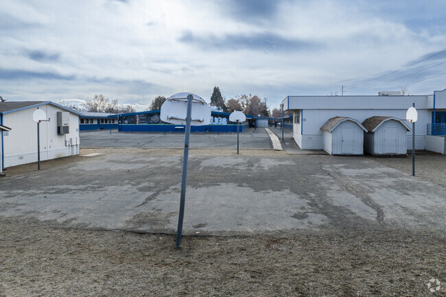 The basketball courts at Agnes Risley Elementary School.