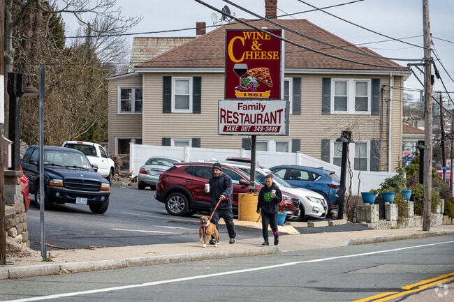 Dog walkers enjoy peaceful sidewalks in the Allendale-Lymansville neighborhood.