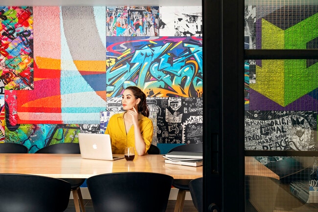 Hand Painted Murals and Industrial Accents