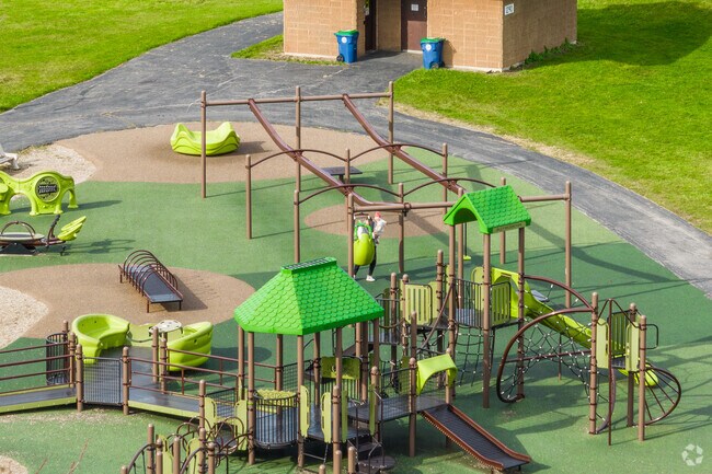A mother with her child enjoy the neighborhood amenities in Getzville, New York.
