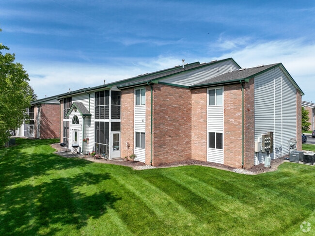 Brick apartments are common throughout Valparaiso because of its large college student presence.