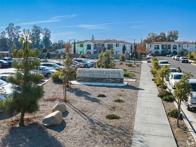 Sequoia High School in Visalia is surrounded by newly constructed apartment buildings.
