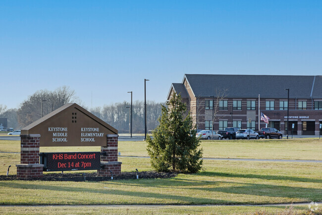 Keystone Middle School front entrance signage.
