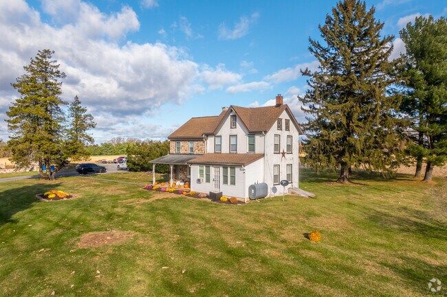 Historic farmhouses dot the rural countryside of New London Township with rustic appeal.