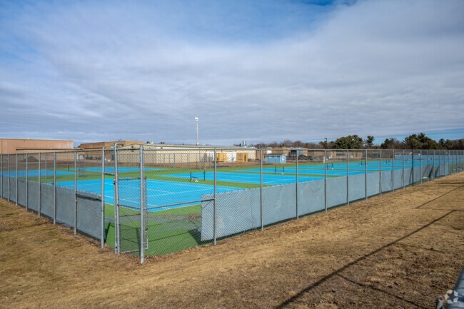 North High School has a number of tennis courts on campus.