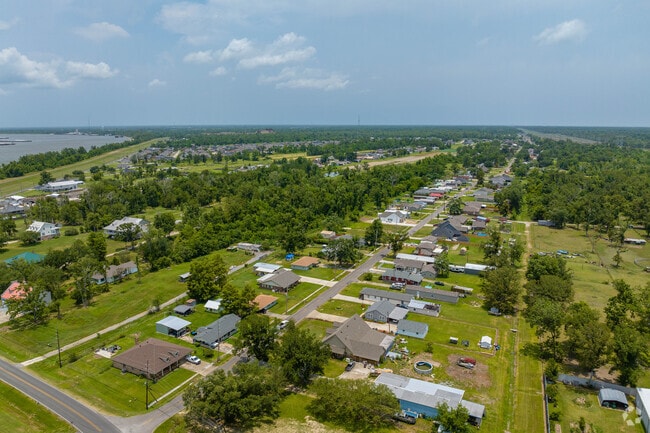 The Montz neighborhood has both new and old homes that are close together.
