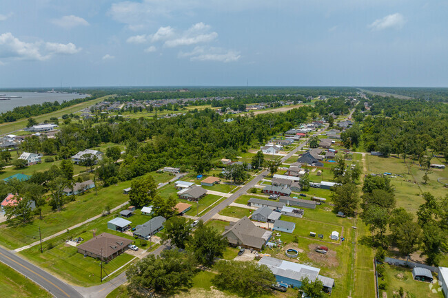 The Montz neighborhood has both new and old homes that are close together.