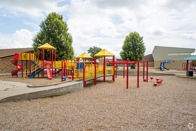 The playgrounds at Lafayette Elementary School in Lafayette, Colorado.