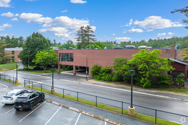View of Lake Region Middle School's front side and main entrance.