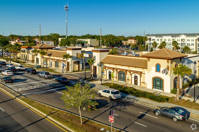 Businesses with Mediterranean style architecture bring character to the Temple Terrace area.