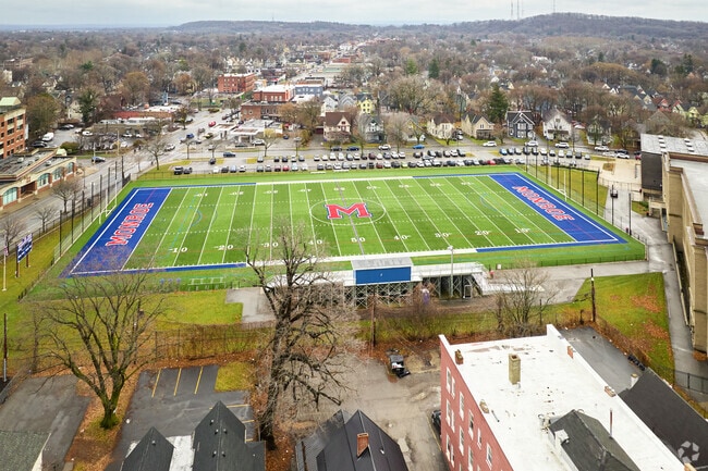 Athletic field at James Monroe Middle School.