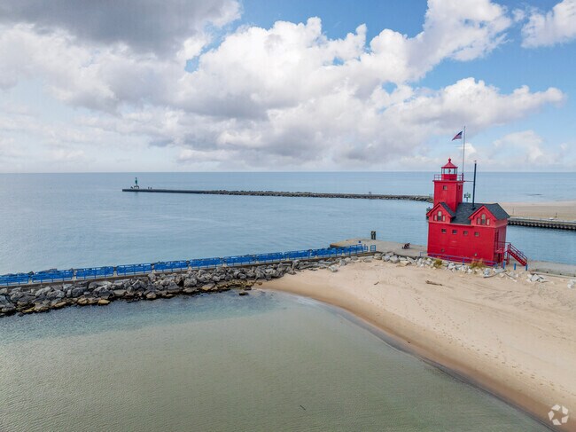 Big Red, the most photographed lighthouse in Michigan is near Holland State Park.